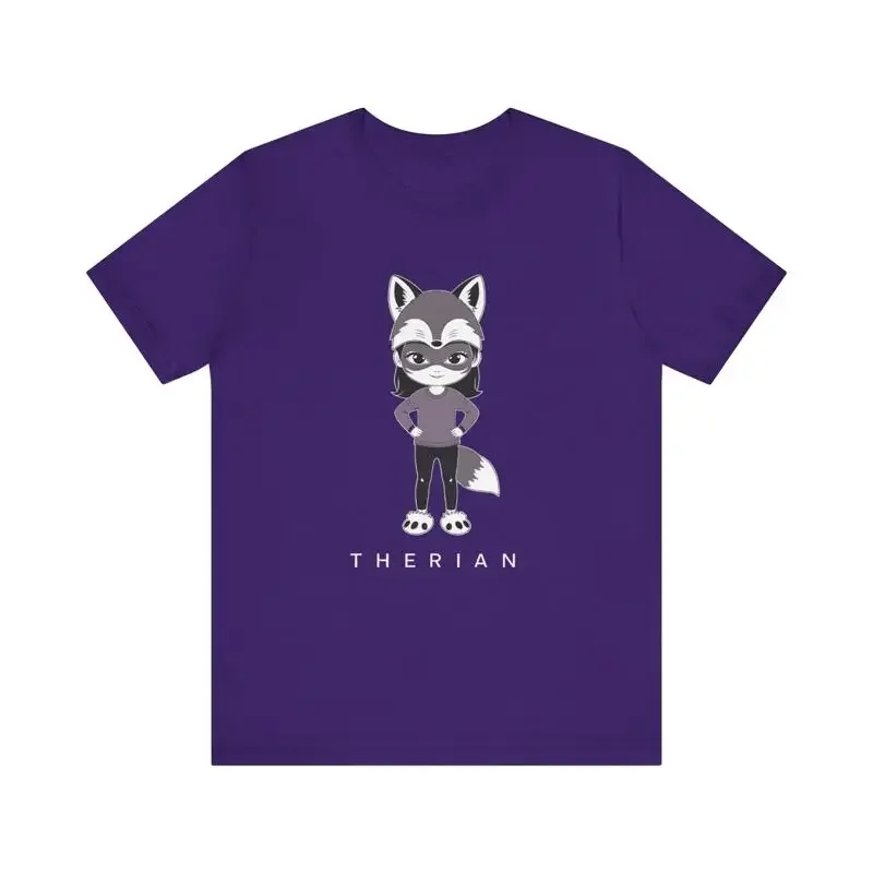 

Therian Fox Spirit Graphic Tee Cartoon Animal Lover Unisex Short Sleeve T-Shirt