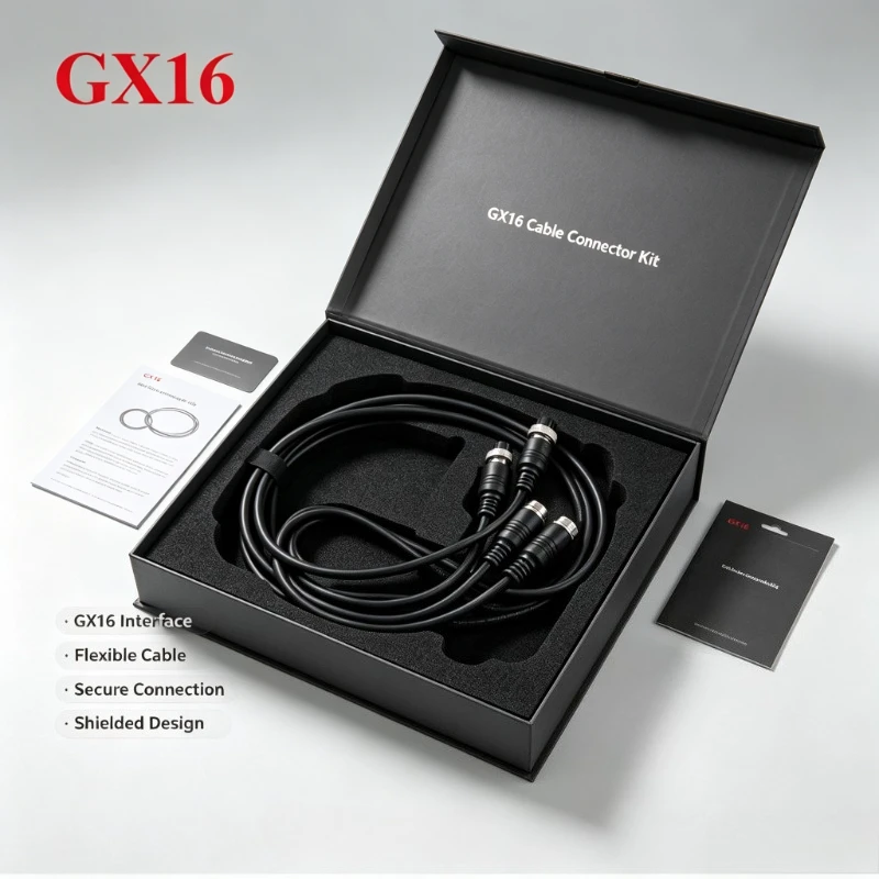 GX16 Aviation Connector, 2/3/4/5/6/7/8/10 Pin Male Female Plug, M16 IP67 Waterproof Connector with 20cm Pure Copper Power Cord