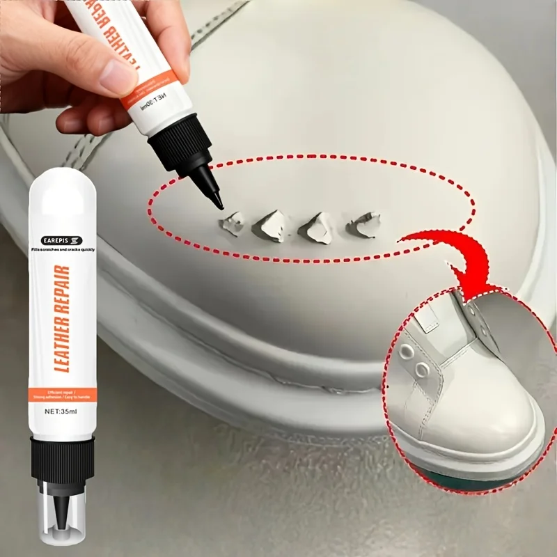 PU Leather Renovation And Repair Gel,White Shoe Color Restoration Cream-for Fixing Scratches, Scuffs,And Cracks on Seats,Sofa,PU
