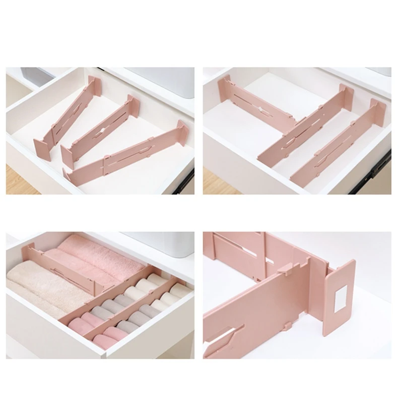 2Pcs Adjustable Drawer Separator Divider Storage Organizer Underwear Socks Telescopic Clapboard Storage Drawer