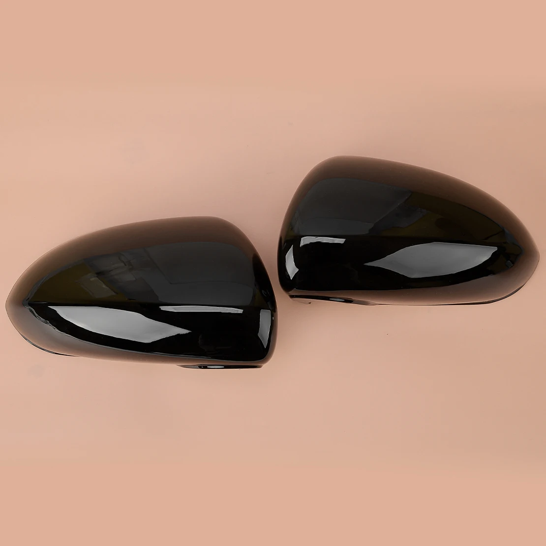 

1 Pair Car Left & Right Side Door Wing Mirror Cover Cap Case Gloss Black Plastic Fit for Vauxhall Corsa D E 2014