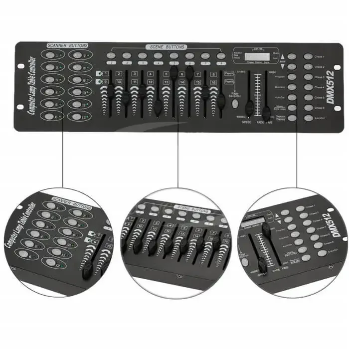 

DMX Controller 192 Channels DMX 512 Stage Lighting Controller DJ Controller For Party Pub Night Club DJ KTV Moving Heads