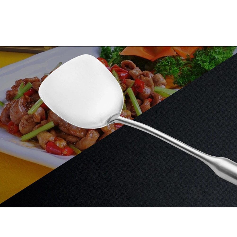 

304 Stainless Steel Wok Spatula Long Handle Cooking Shovel Heat Resistant Lightweight Easy Clean Dishwasher Safe Kitchen Bar