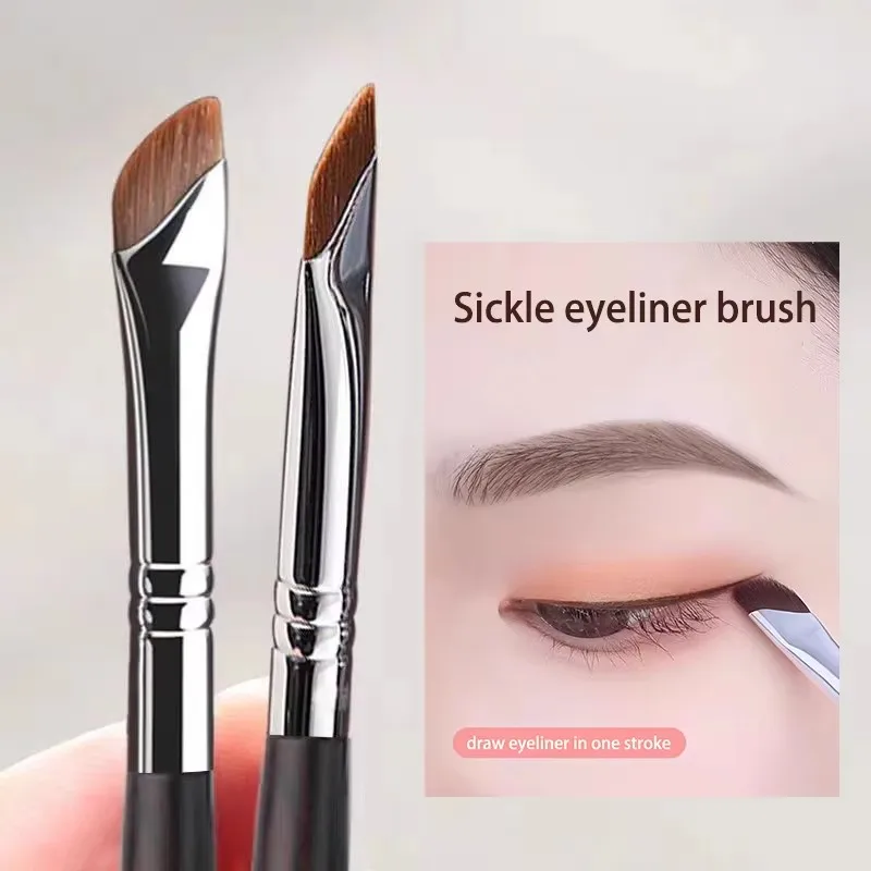 1/5 Stück Eyeliner-Pinsel, Lidschatten-Klinge, Detailpinsel, diagonale Augenbrauenpinsel, Unterlidpinsel für Sleeping-Silkworm-Make-up, Make-up-Tools