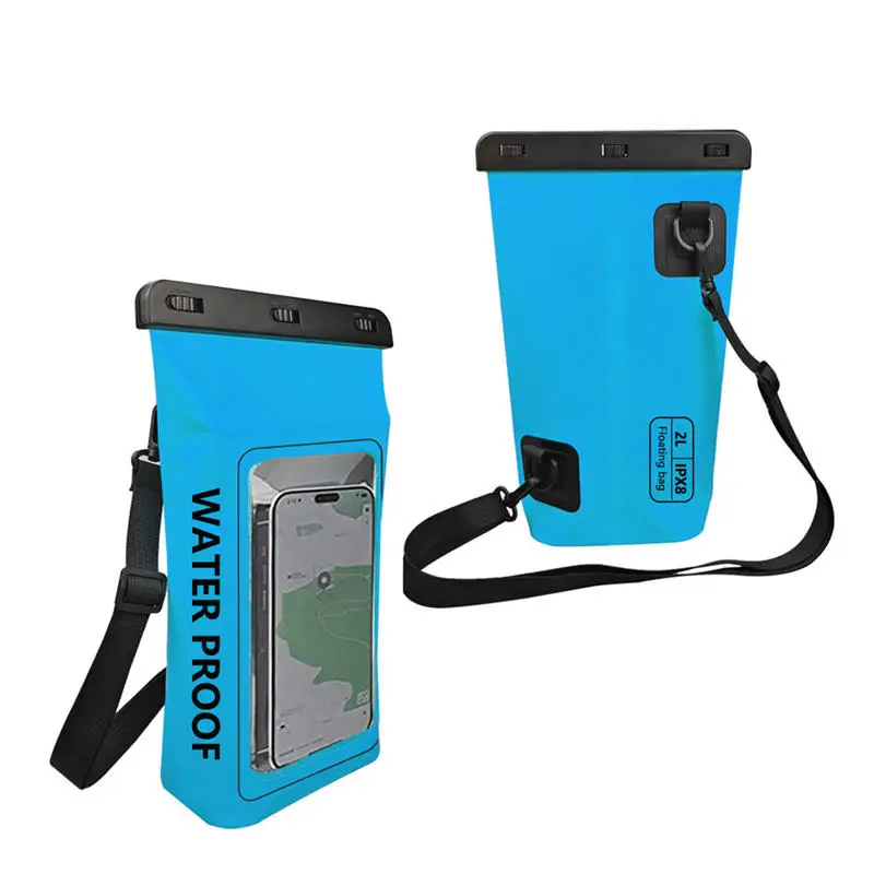 2L حقيبة جافة السباحة حزمة شاشة تعمل باللمس في الهواء الطلق مقاوم للماء كاياك حقيبة التخزين الرحلات الانجراف تجمع تصفح القوارب على ظهره #4