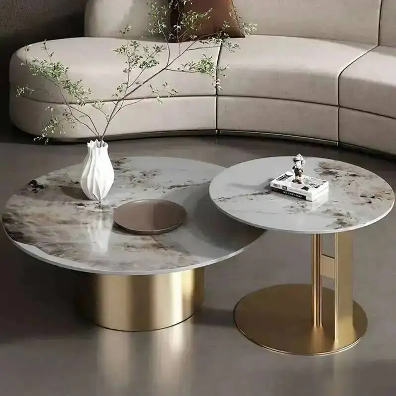 

Coffee Table Italian Round Slab Luxury Rock Modern Living Room House Designer Side Table Mesa De Centro Sala Home Furniture