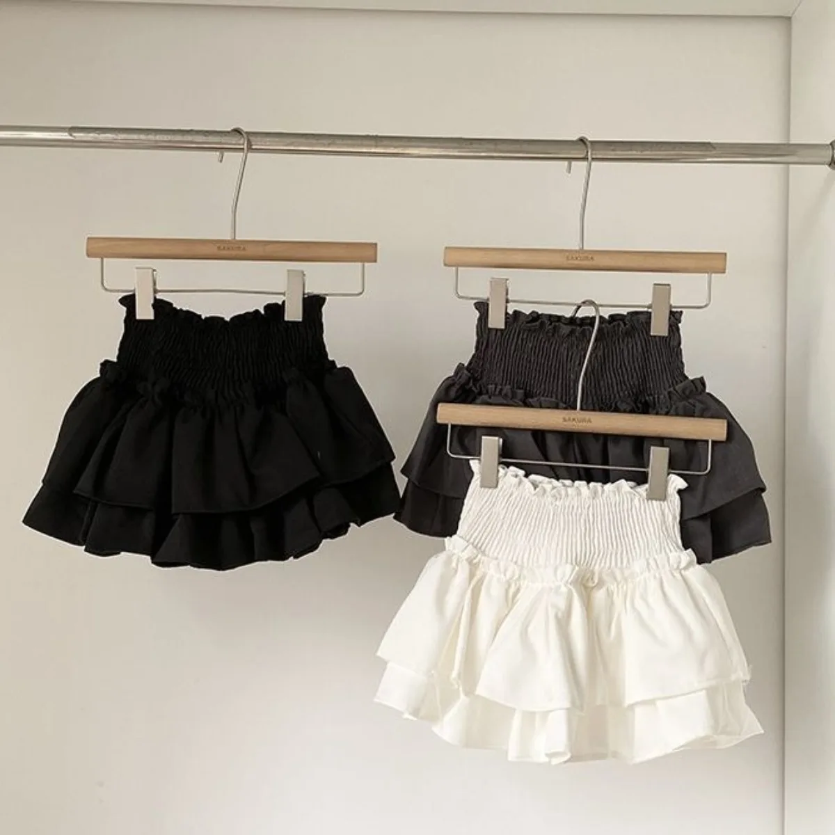 

Юбка с эластичной резинкой на талии в корейском стиле — простая юбка-миди, модная повседневная утягивающая милая и молодежная летняя микро-юбка