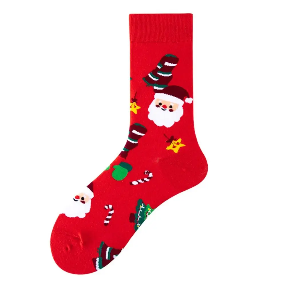 

Lovely Warm Cartoon Soft Comfortable Santa Claus Medium Tube Socks Cotton Female Socks Christmas Socks