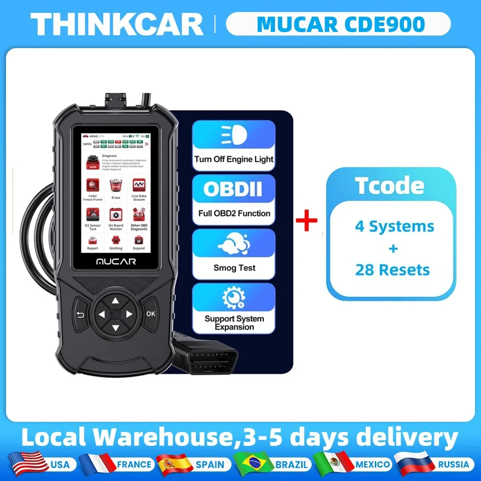 MUCAR CDE900 Obd2-Scanner, Auto-Auto-Diagnosetools, Obd2-Version, Diagnose, lebenslanges kostenloses Update, Auto-Code-Leser, Scanner-Tools