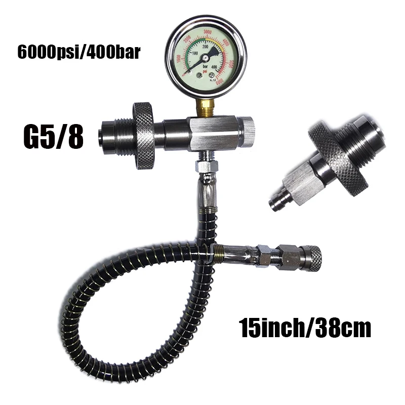 Neuer HPA Air DIN Dive Cylinder Decanting Equalising Fill Station Druckschlauch und Manometer Dual 232 und 300 Bar
