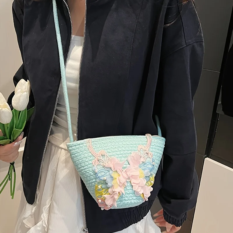 กระเป๋าถือสตรีทันสมัยลายผีเสื้อน่ารัก ใช้ได้ทุกวัน ออกงาน ช้อปปิ้ง ออกเดท สะพายไหล่หรือสะพายข้าง