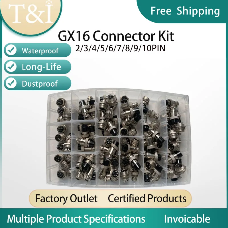 

GX16-2/3/4/5/6/7 Pin Male And Female Aviation Plug Socket Waterproof Round Wire Board Connector GX16 Kit