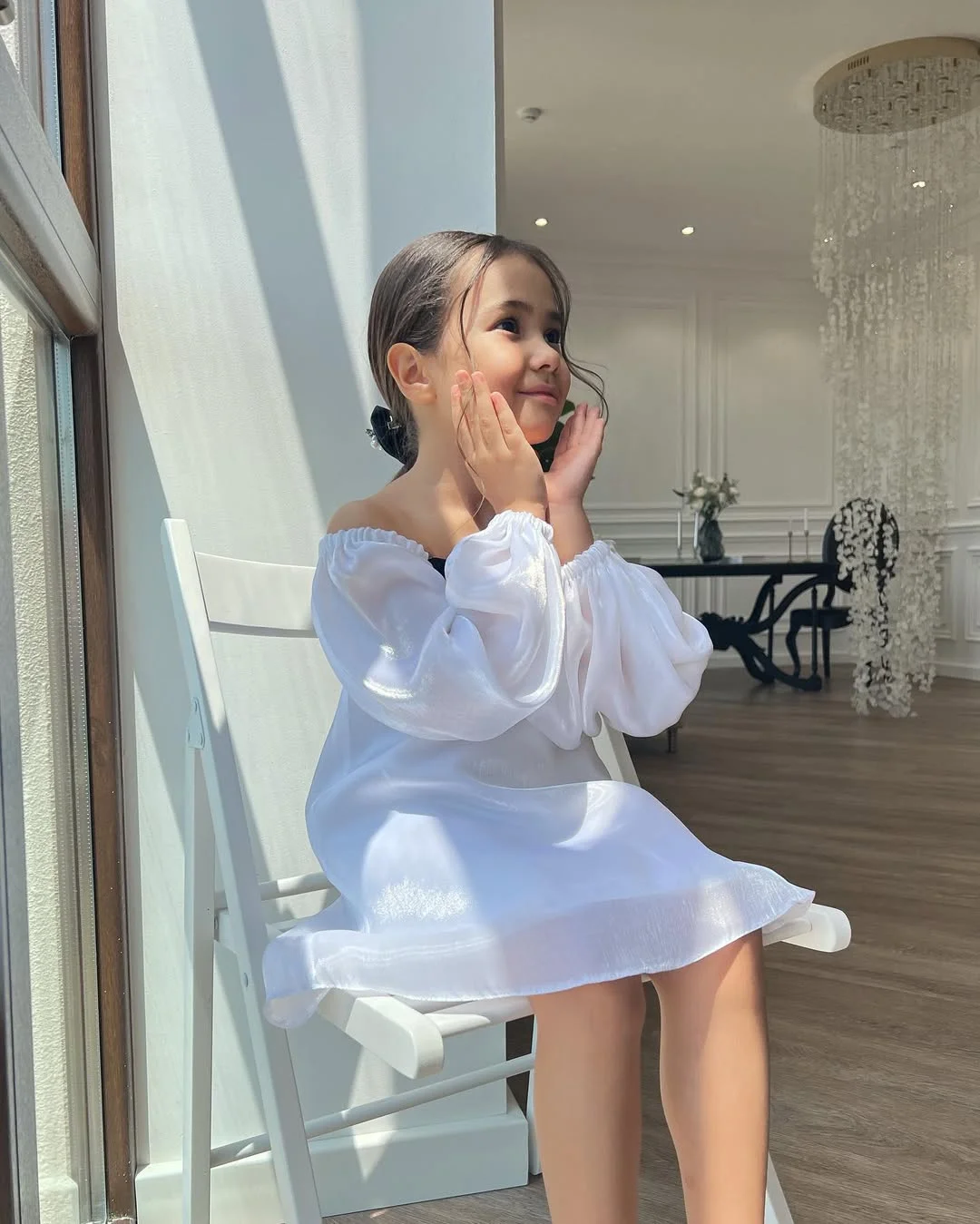 Elegant Customized Flower Girl Dress For Wedding Full Sleeves A-Line Satin  Kids Birthday Party First Communion Ball Gown