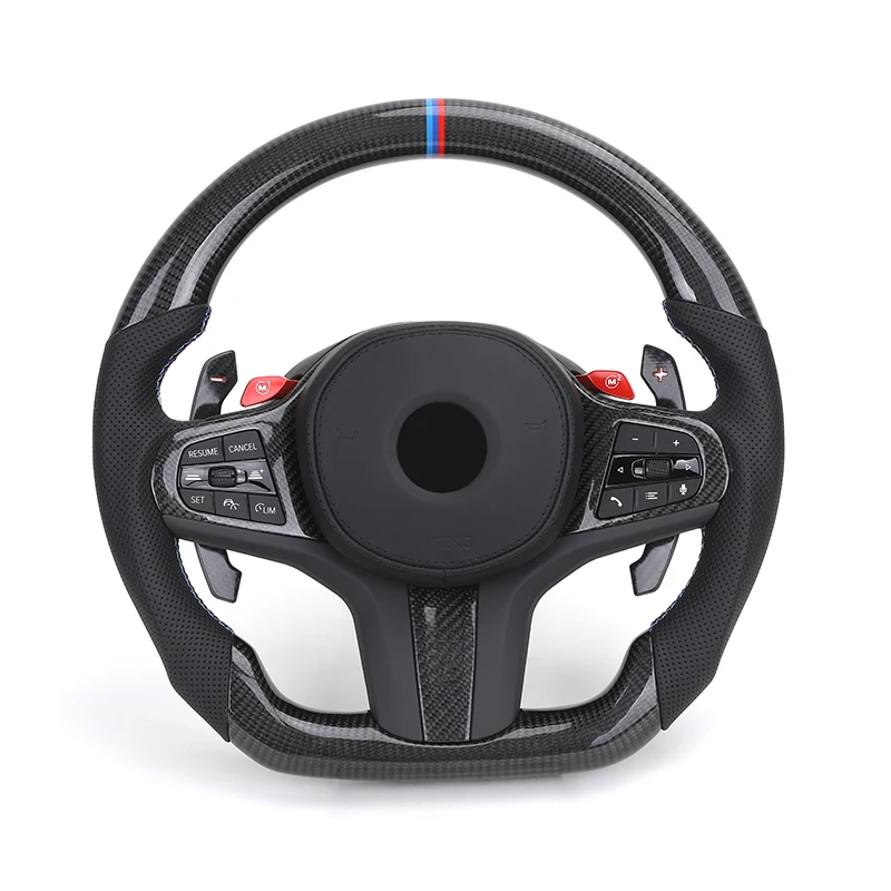 With M1 M2 Button M Sport Volant Lenkrad Carbon Steering Wheel for BMW 3 Series G30 G31 M5 X3 G01 G20 M4 G82 G80 M340i G11 G12