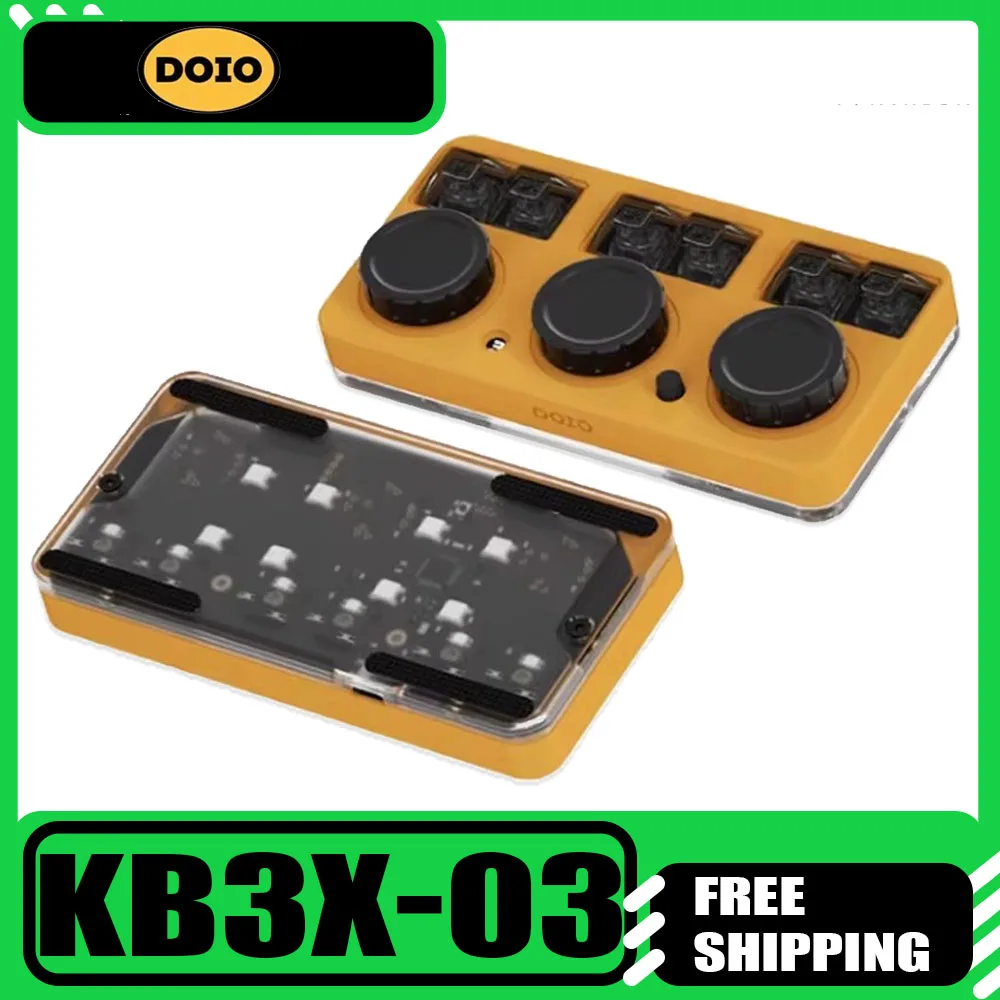 

Doio Kb3x-03 Механическая клавиатура из алюминиевого сплава с тремя ручками и низкой задержкой Ps Pr Мини-проводная клавиатура для программируемой дизайнерской офиса