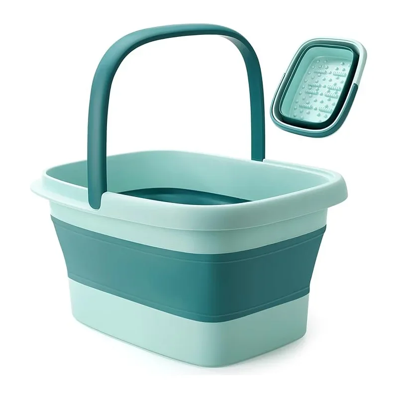 

2025 New Collapsible Foot Soaking Tub with Massage Acupoint for Feet Soaking, Multifunction Plastic Bucket with Handle