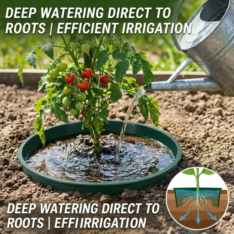 2/4Pcs Plant Support Rings, Outdoor Plant Edging Protector Separate Rock Pest Barrier For Deep Watering Veggies Herbs Flowers