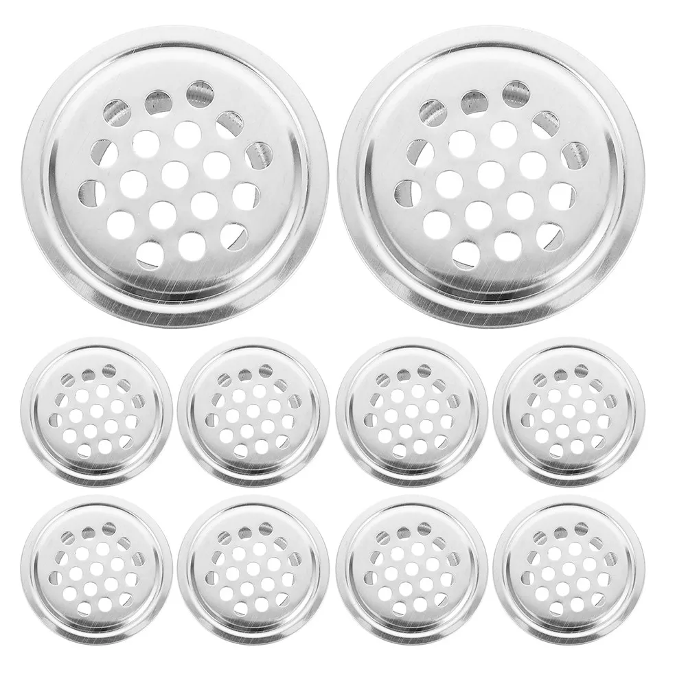 10Pcs Heavy Duty Stainless Steel Circular Air Vent Cover 29Mm Mesh Hole Ventilation Plate for Kitchen Cabinet Wardrobe Cupboard