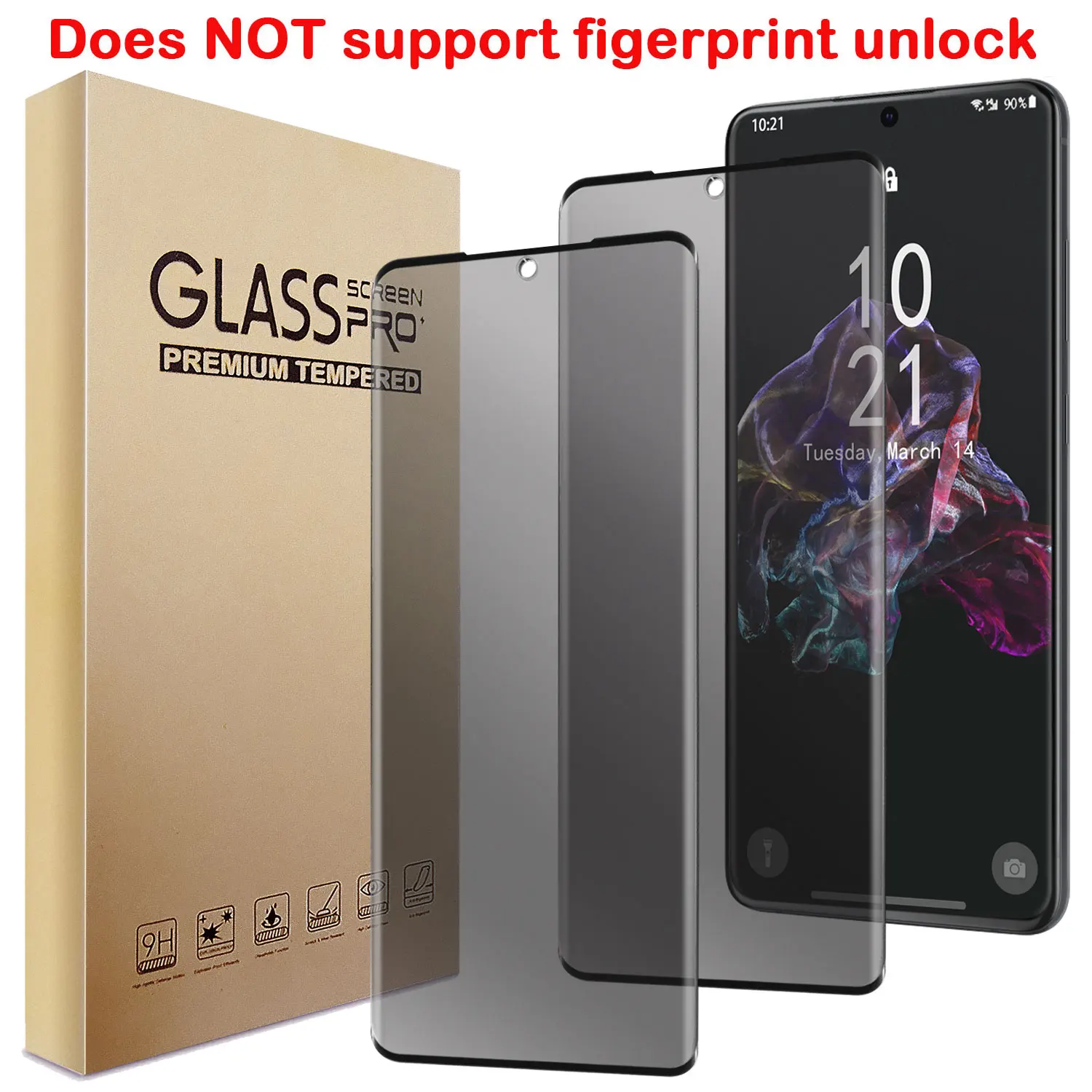 2-Pack For Samsung For Galaxy S20/S20 Plus/S20+/S20 Ultra/S20 FE Privacy Tempered Glass Screen Protector Full Coverage Film
