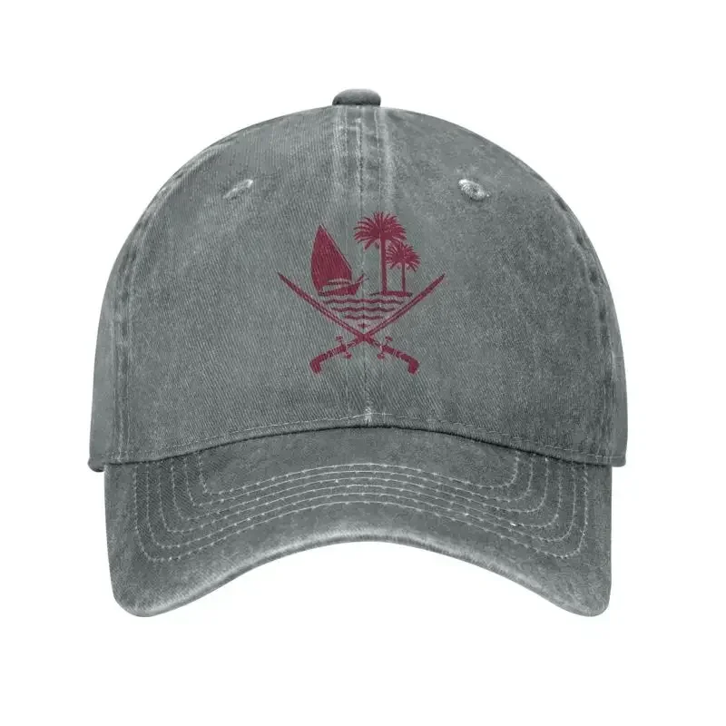 Classic Cotton Emblem Of Qatar Baseball Cap Women Men Personalized Adjustable Unisex Dad Hat Summer