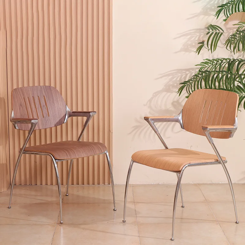 الفولاذ المقاوم للصدأ في العصور الوسطى، والكراسي الخلفية المنزلية، والطاولات والكراسي البسيطة #2