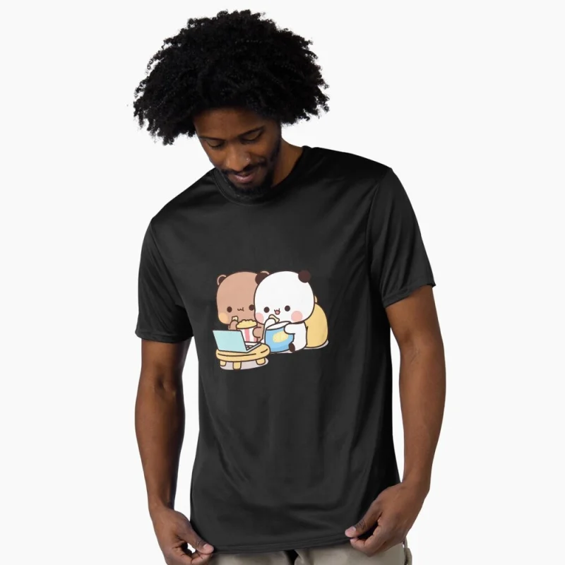 

Movie night with Bubu and Dudu Gift t shirt ‌kawaii‌ Panda Bear Cartoon Graphic tee Cute Y2K Clothes 100% cotton All size Tee