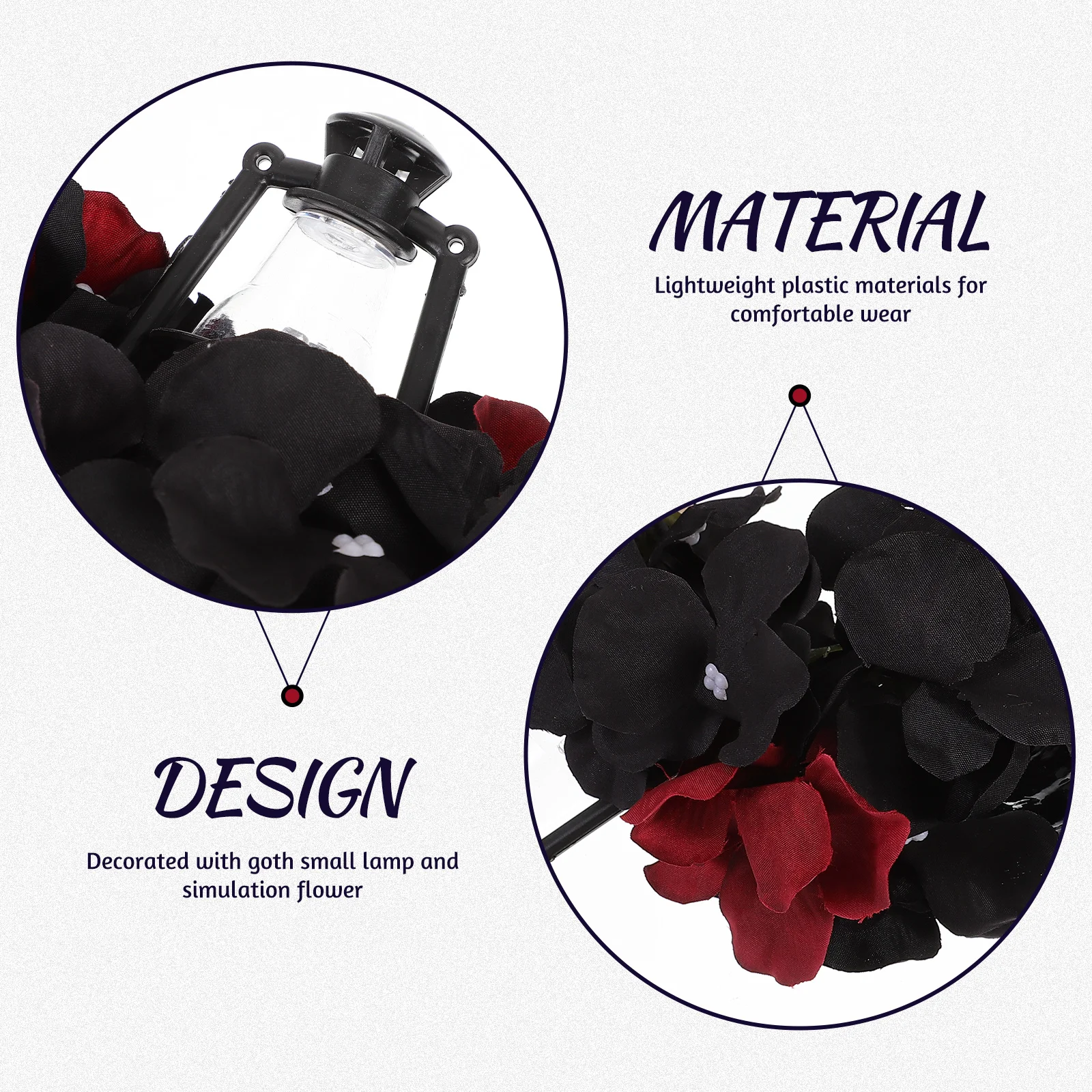 

Gothic Headband Lolita Halloween Ox Horn Shape Headdress Accessories for Women Plastic Cosplay