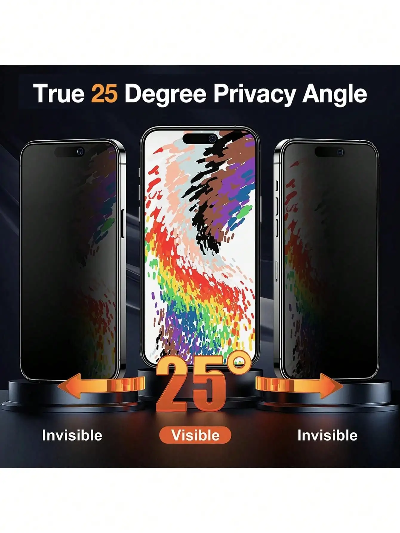 3 قطع واقي شاشة من الزجاج المقسى غير اللامع مضاد للنظر متوافق مع آيفون 17 برو ماكس/17 برو/17 اير/17/16 برو ماكس/16 برو/16