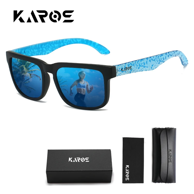 

KAROS HD Polarized Outdoor Sports Eyewear UV400 Anti-Glare Men Women Cycling Running Glasses with Box YZ2019