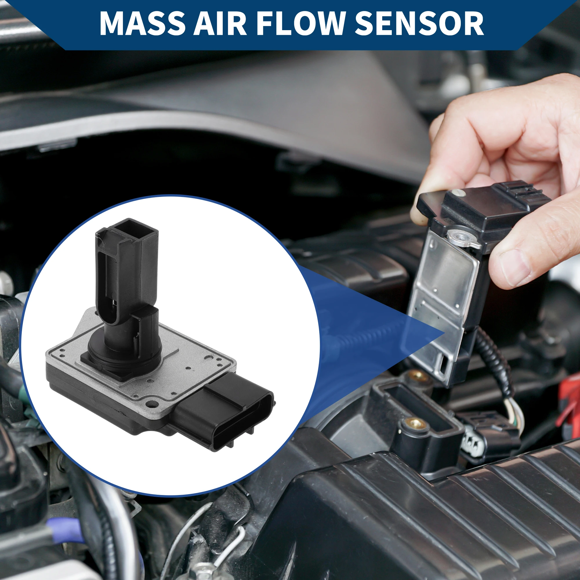 UXCELL Mass Air Flow Sensor Meter No.AJ0313215 for Ford Escape 2006 Plastic Metal 1 Pcs