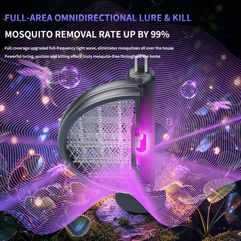 Foldable Electric Mosquito Swatter 3 in 1 USB Rechargeable Wall Mounted Killer Lamp Anti Mosquito image 6