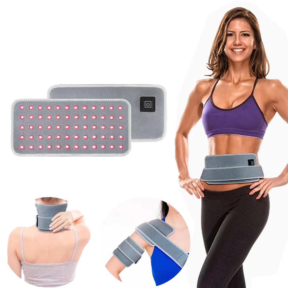 60Pcs LEDs Red＆Infrared Light Therapy Belt 850nm 660nm Back Pain Relief Burn Fat Wrap Slimming Machine Waist Heat Pad Full Body