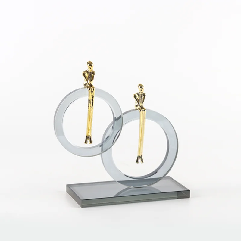 

Yuanhua Thinker Crystal and Metal Office Ornaments Home Decorative Objects Knick-Knacks for Home Decoration