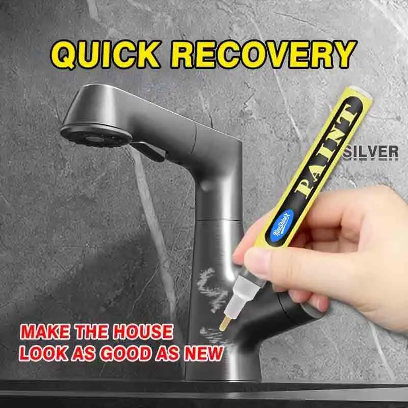 Metal Touch-Up Paint Pen - Multi-Color Scratch Repair for Bathroom & Kitchen Fixtures, Waterproof & Fade-Resistant Coating, 20ml