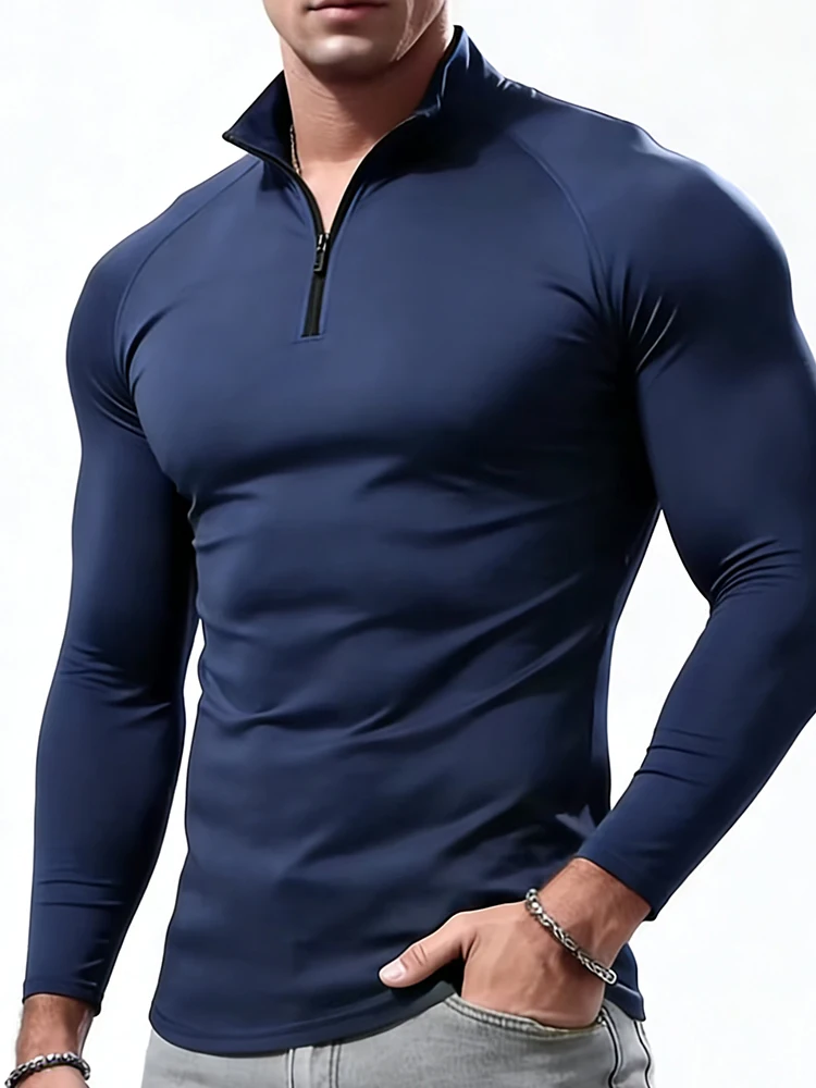 Langarm T-shirt Heren Compressie Sportkleding Mannelijke T-shirt Elastische Skinny Tops Tee Sportscholen Fitness T-shirt Casual T-shirt voor Heren - afbeelding 2