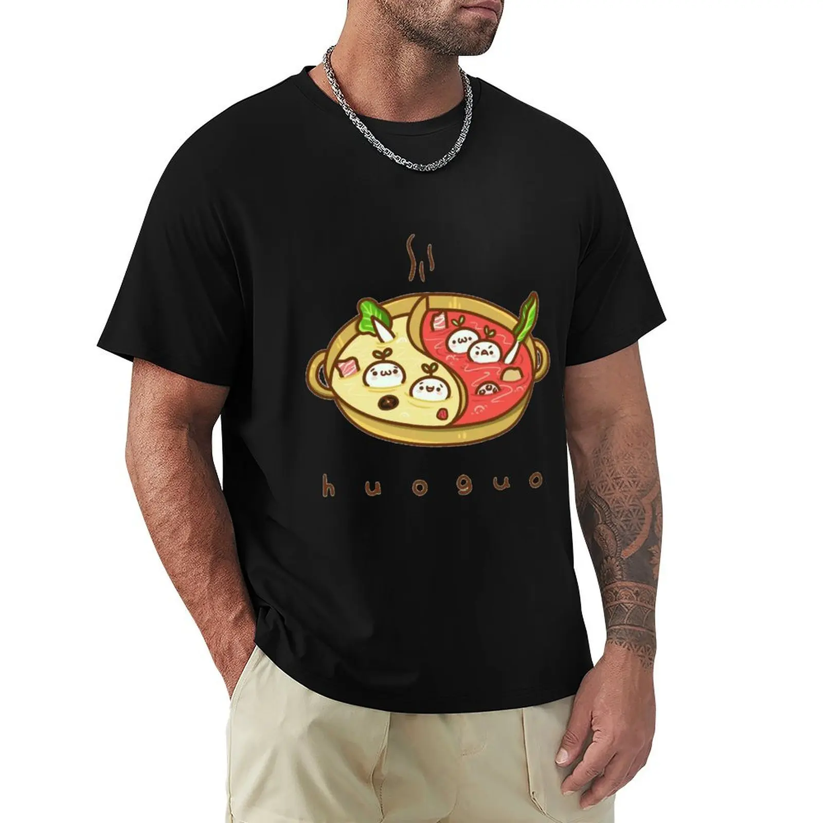 

Huo Guo T-Shirt summer 2025 valentines clothes shirts graphic mens t shirt