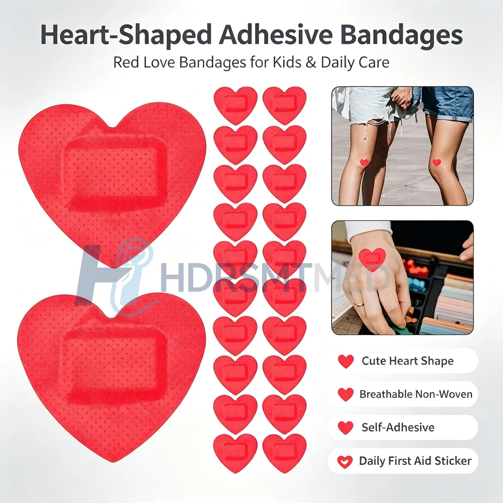 100-500pcs Heart-Shaped Waterproof Wound Dressing Patches Tape First Aid Adhesive Bandage Non-woven Fabrics Sticking