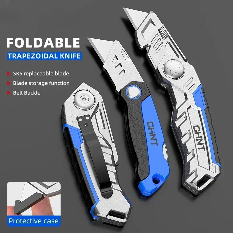 Utility Pocket Knife Heavy-Duty Thickened Rust Proof Durable Multifunctional Foldable Industrial Grade Manual Tool