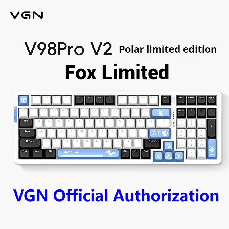 

VGN V98pro V2 series wireless customized GASKET structure 99 key layout full key hot swappable gaming office mechanical keyboard