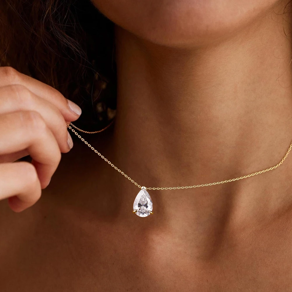 1-5캐럿 멀티 사이즈 물방울 모양 솔리테어 모이사나이 - Moissanite Pendant Necklace Solitaire 리뷰 및 가격