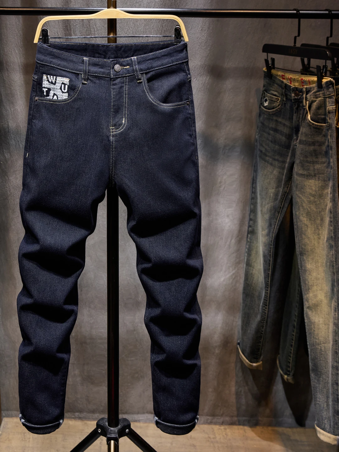 

2026 New Men's Slim Fit Elastic Denim Jeans Korean Sle Autumn Winter Small Foot Pants Casual Long Trousers High End Trendy ...