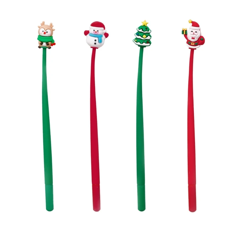 10 PCS Christmas Cartoon Gel Pen Novelty Christmas Pen for Kid Boy Girl Class Reward Christmas Party Favor Supplies Dropship