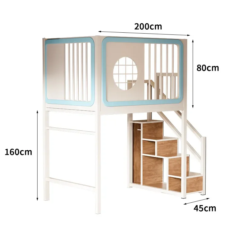 Children's bed on top and under the table combination bed for home attic bed duplex second floor wrought iron raised sheets save