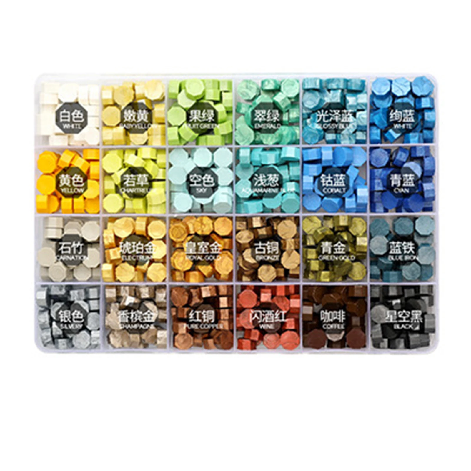 600 Pieces Sealing Wax Beads Kit Colorful Wax Seal Beads with Storage Box 1pc Wooden Handle Wax Melting Spoon