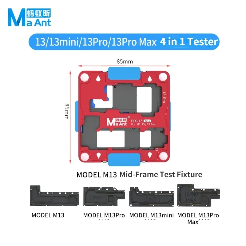 

MaAnt FIX-13 4 in 1 iSocket Motherboard Test Fixture for iPhone13mini/13/13pro/13ProMax Logic Board Function Fast Test Holder