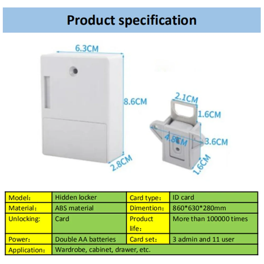 Invisible Sensor T3 RFID Hidden Safety Cabinet Lock Free Opening Smart IC Card Sensor Locker Wardrobe Cabinet Drawer Door Lock