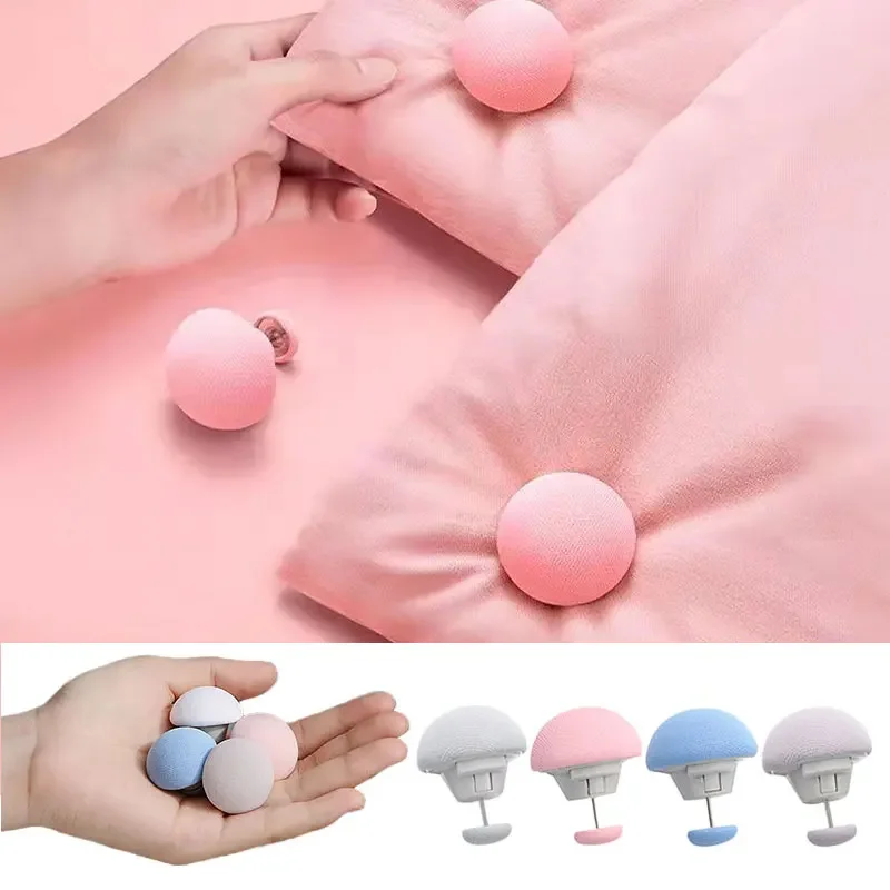 4/8PCS BedSheet Quilt Clip One Key To Unlock Blankets Cover Fastener Clip Holder BedSheet Mushroom Shape Macaron Non-Slip Fitted