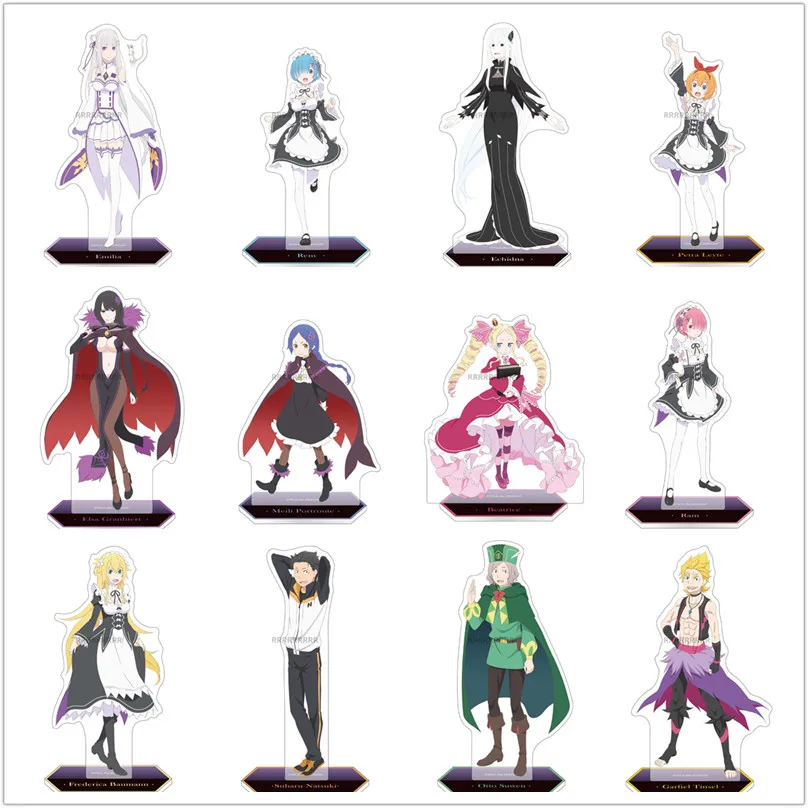 Game Rem Emiria Emilia Beatrice Frederica Echidna Acrylic Stand Doll Anime Figure Model Plate Cosplay Toy for Gift