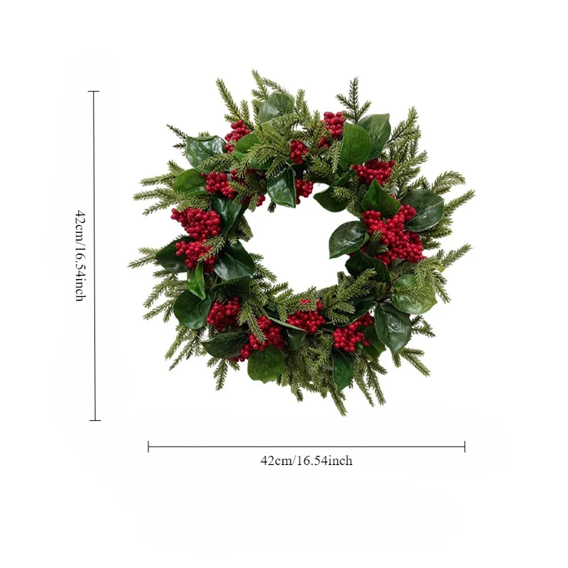 Christmas Red Fruit Wreath, Front Door Decoration, Christmas Decorative Supplies, Plastic Wreath Crafts