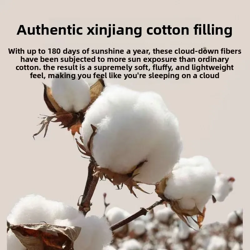 Fotografia 6: 100% algodão Xinjiang algodão preenchido edredom colcha de inverno quente para dormitório individual de estudantes